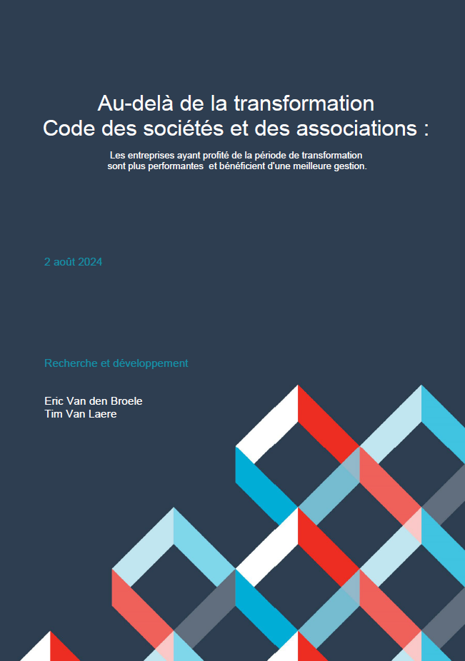 Etude : au-delà de la transformation Code des sociétés et des associations 